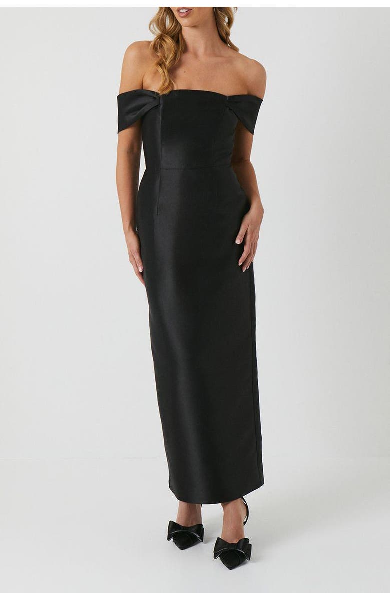 Coast Honoured Twill Bardot Maxi Dress, Alternate, color, Black