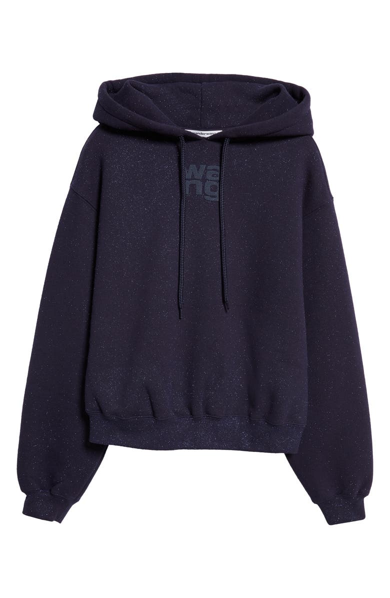Alexander Wang Gender Inclusive Relaxed Fit Glitter Terry Cloth Hoodie, Main, color,