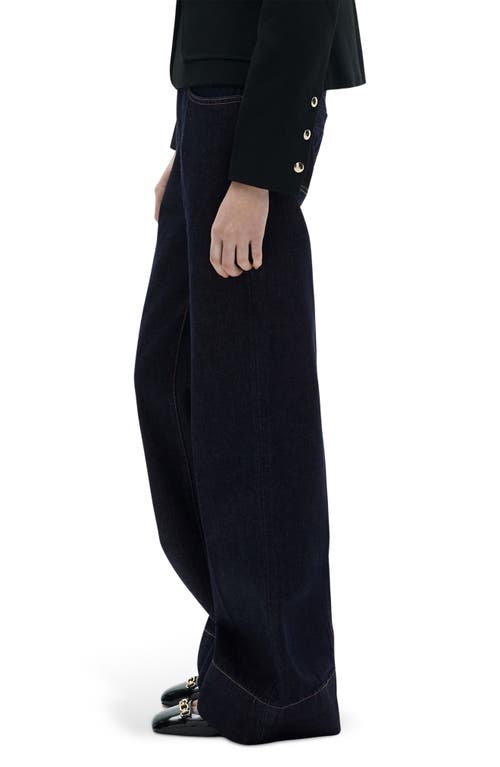 Mango Layla Mid Rise Wide Leg Jeans In Blue