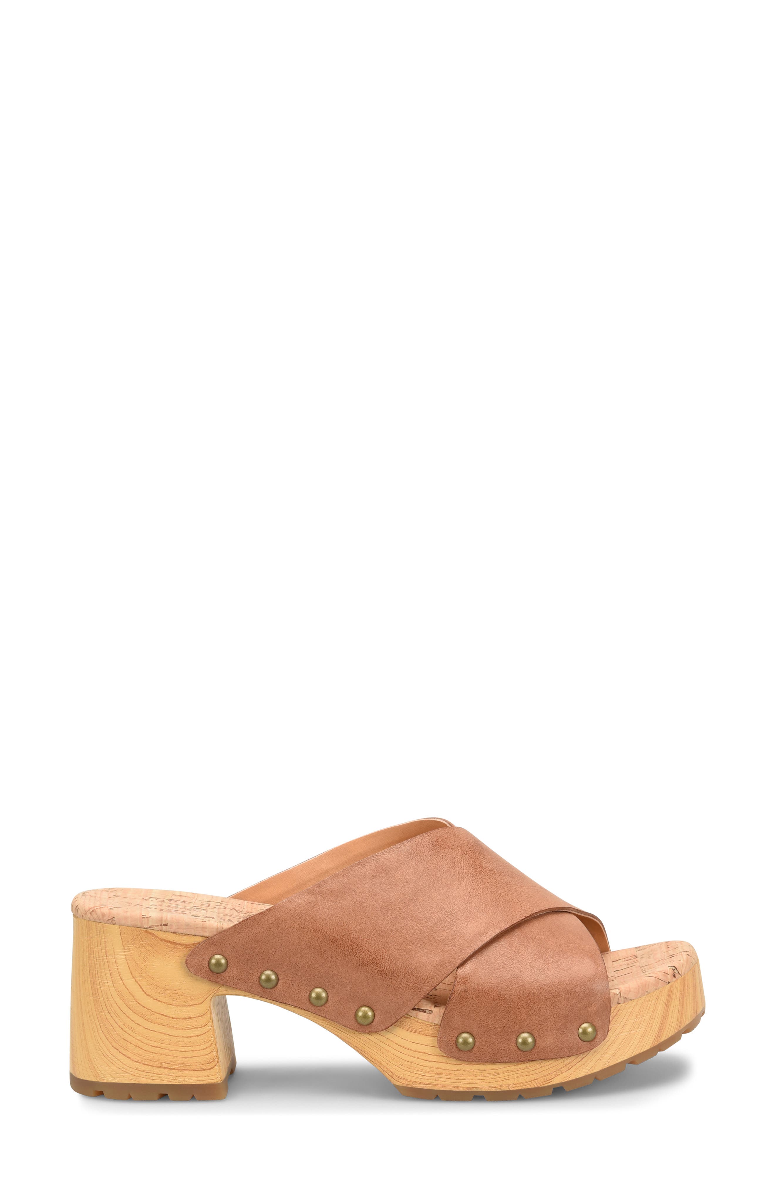 Tatum Slide Sandal, Alternate, color, BROWN LEATHER