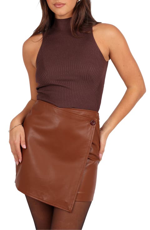 Runie Mock Neck Sleeveless Rib Top