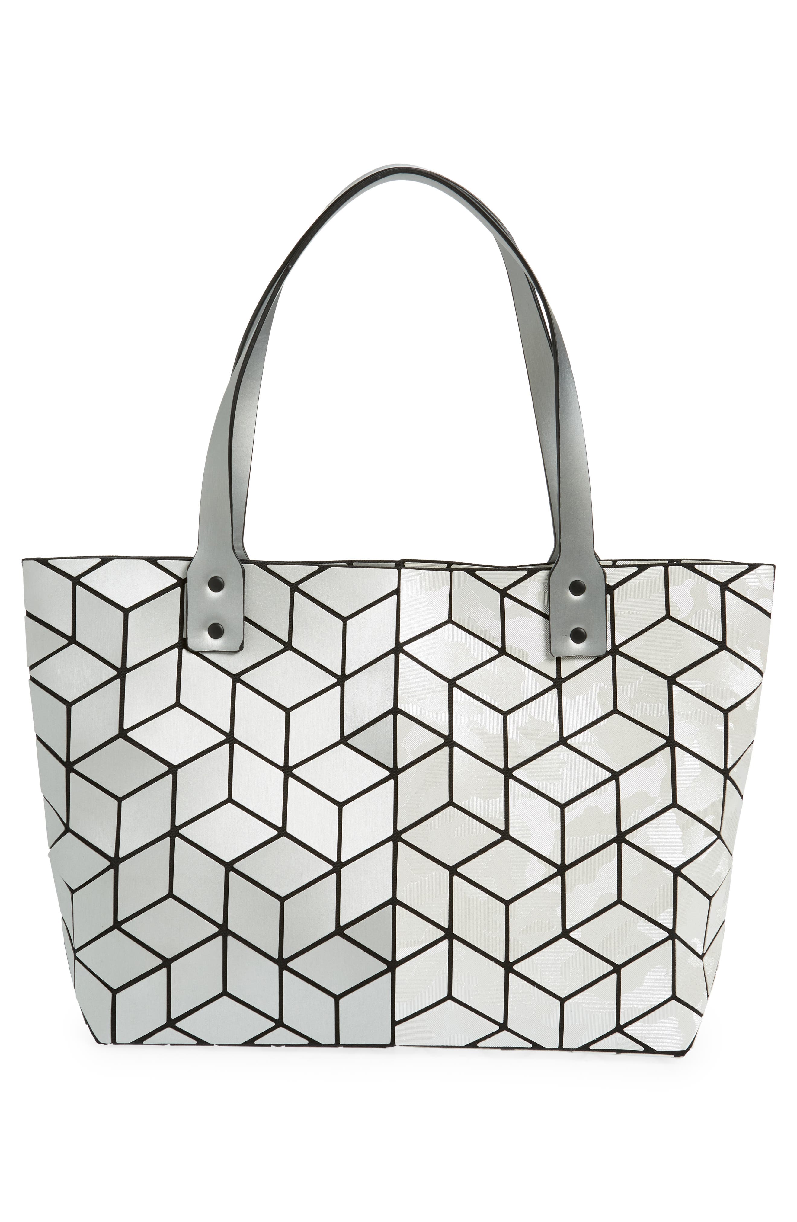 PATRIZIA LUCA Geometric Tote Bag, Alternate, color, Matte Silver