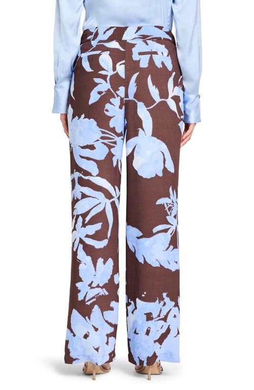 Nic + Zoe Nic+zoe Cloud Blossom Eliot Wide Leg Pants In Brown Multi