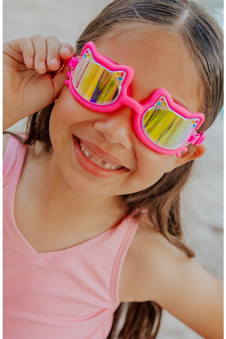 Kids' Kitty Swim Goggles, Main, color, BRIGHT PINK