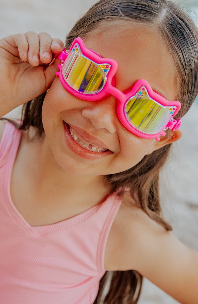 Bling2o Kids' Kitty Swim Goggles, Main, color, Bright Pink
