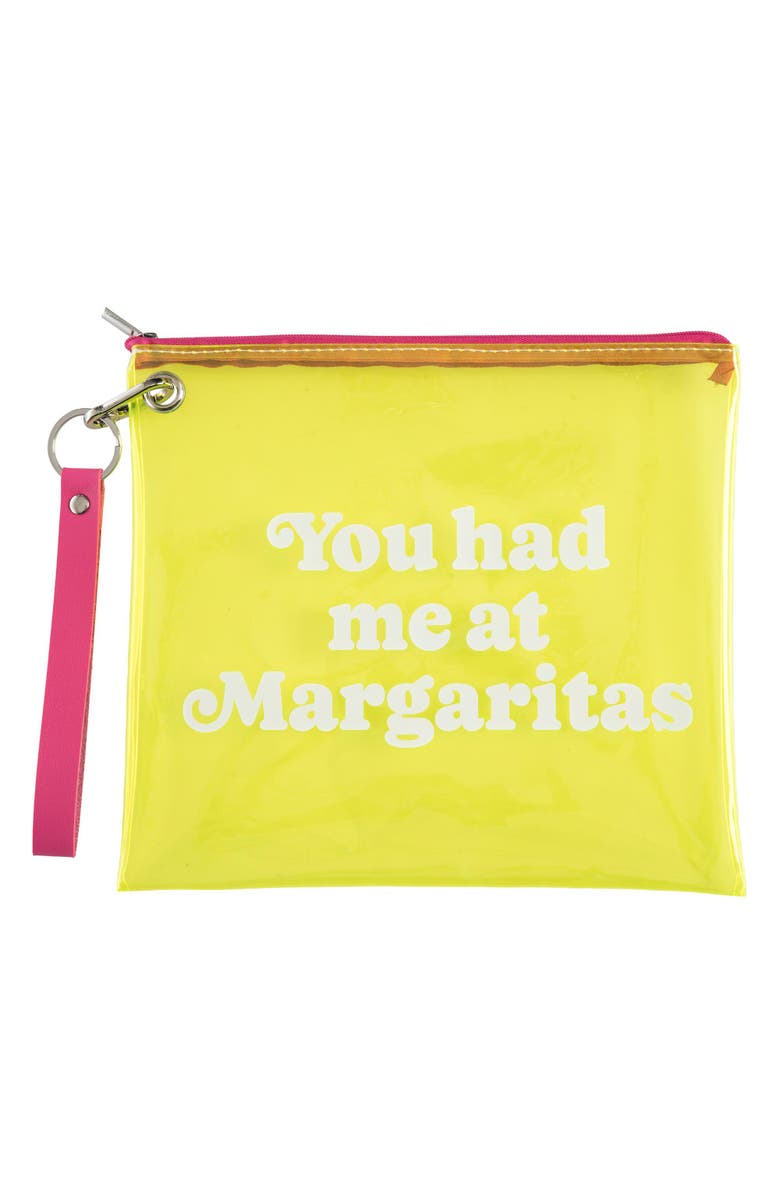 Totalee Gift Margaritas Clear Wristlet Bag Plastic Yellow, Main, color, Yellow