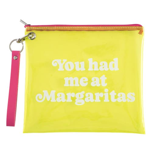 Totalee Gift Margaritas Clear Wristlet Bag Plastic Yellow