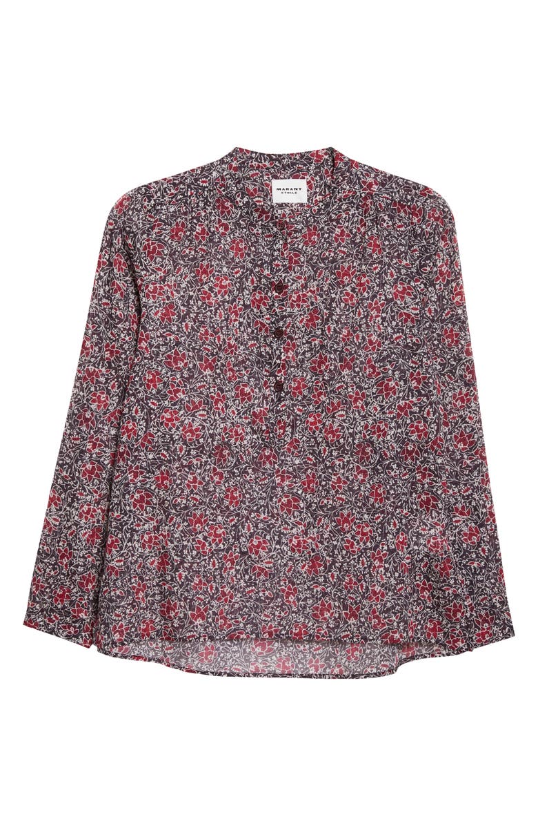Isabel Marant Étoile Maria Floral Cotton Top, Main, color, Crushed Berry