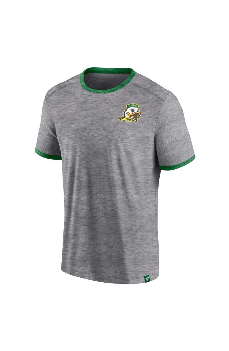 FANATICS Men's Fanatics Branded Heather Gray Oregon Ducks Classic Stack Ringer T-Shirt, Alternate, color, Heather Gray