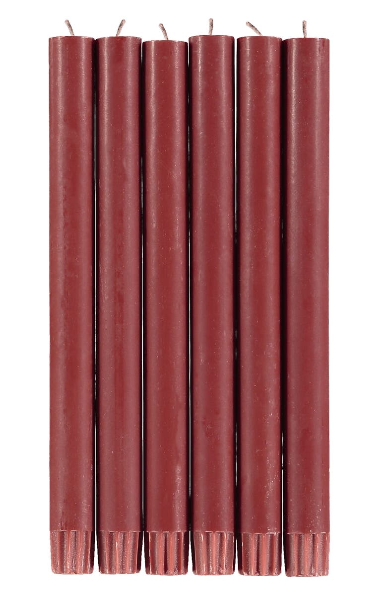 BRITISH COLOUR STANDARD Set of 6 Guardsman Red Dinner Candles, Main, color, Red