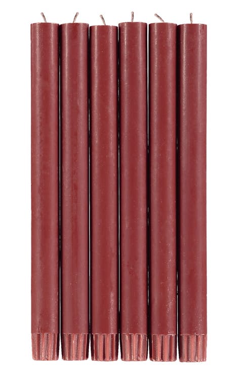 Set of 6 Guardsman Red Dinner Candles