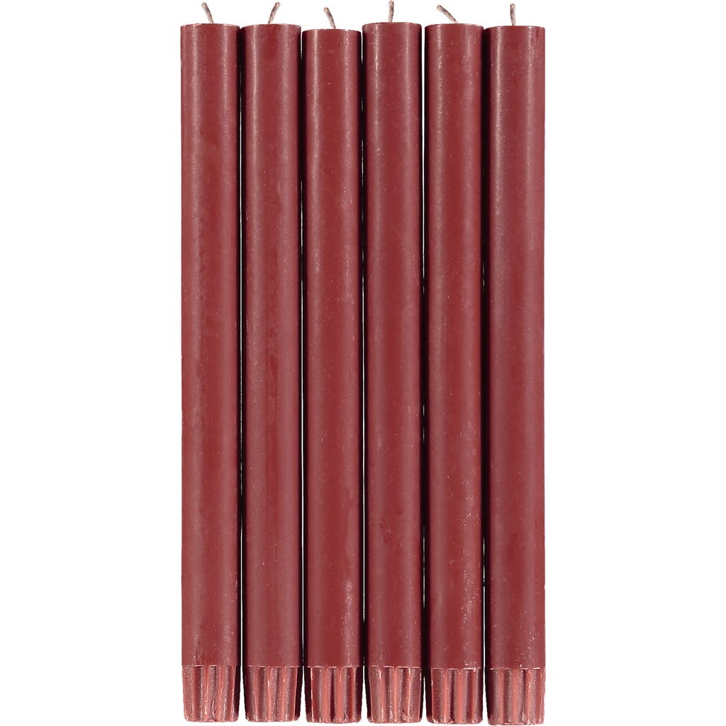 British Colour Standard Set Of 6 Guardsman Red Dinner Candles In Red