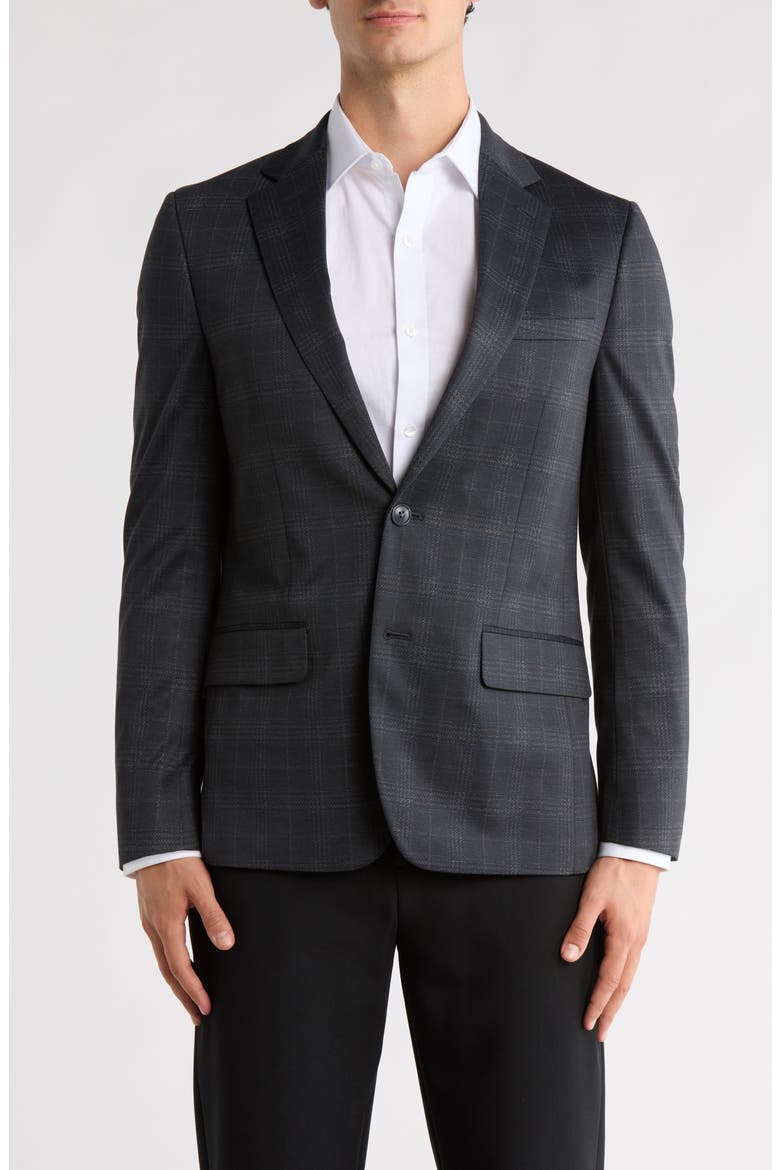 Plaid Two-Button Sport Coat, Main, color, BLUE
