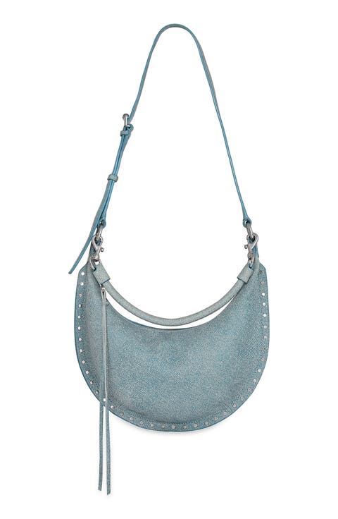 Small Darren Crescent Leather Crossbody Bag