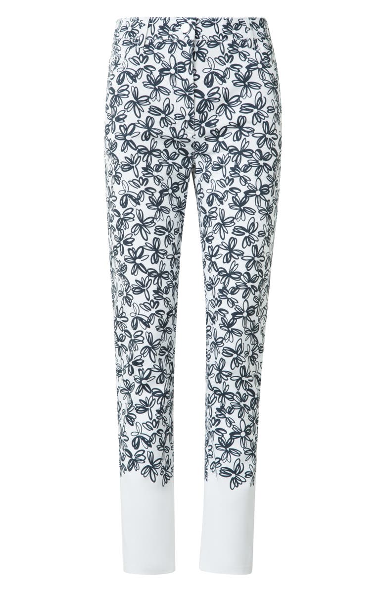 Akris punto Maru Daisy Tapered Leg Ankle Jeans, Alternate, color, Cream-Black