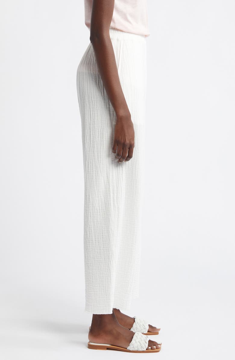 Rails Leon Crinkled Organic Cotton Crop Pants, Alternate, color, White