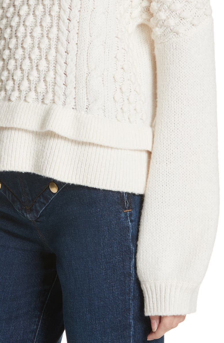 FRAME Popcorn Stitch Wool Blend Sweater, Alternate, color,
