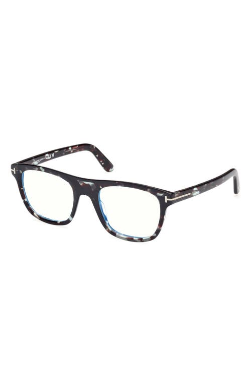 TOM FORD TOM FORD 52MM SQUARE BLUE LIGHT BLOCKING GLASSES