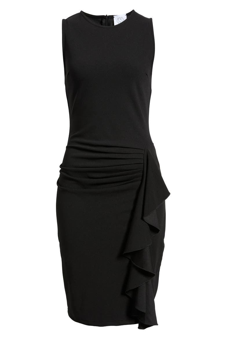 Theodora Ruffle Sleeveless Dress, Alternate, color, BLACK