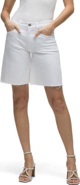 Hudson Jeans London Low Rise Raw Hem Denim Bermuda Shorts