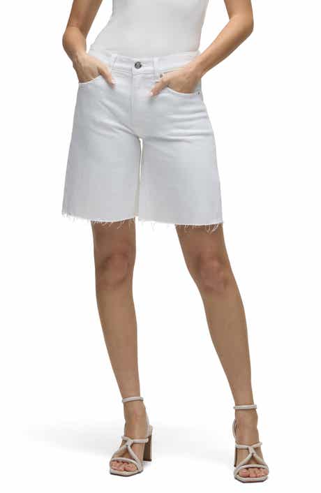 Hudson Jeans London Low Rise Raw Hem Denim Bermuda Shorts