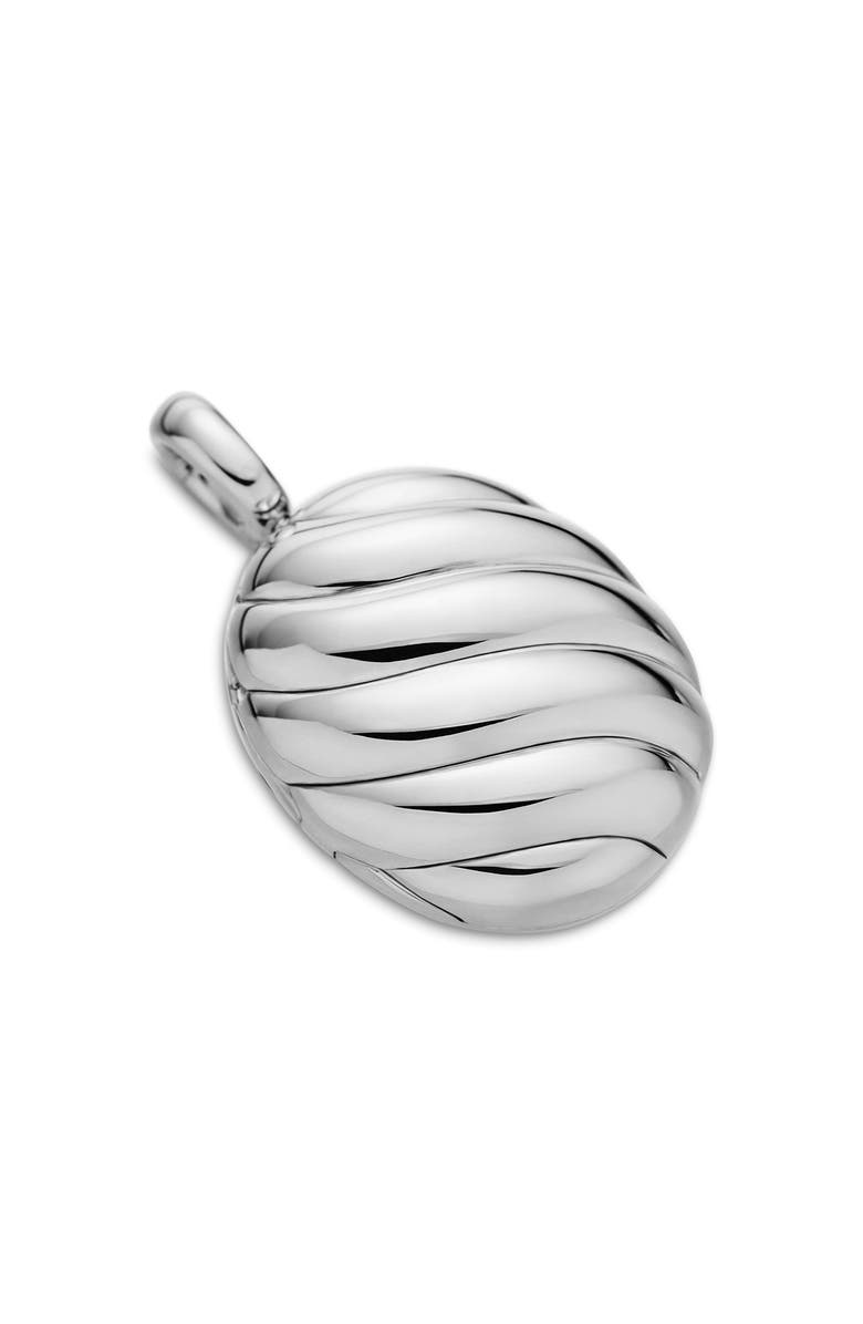 David Yurman Sculpted Cable Coin Pendant, Alternate, color, Sterling Silver