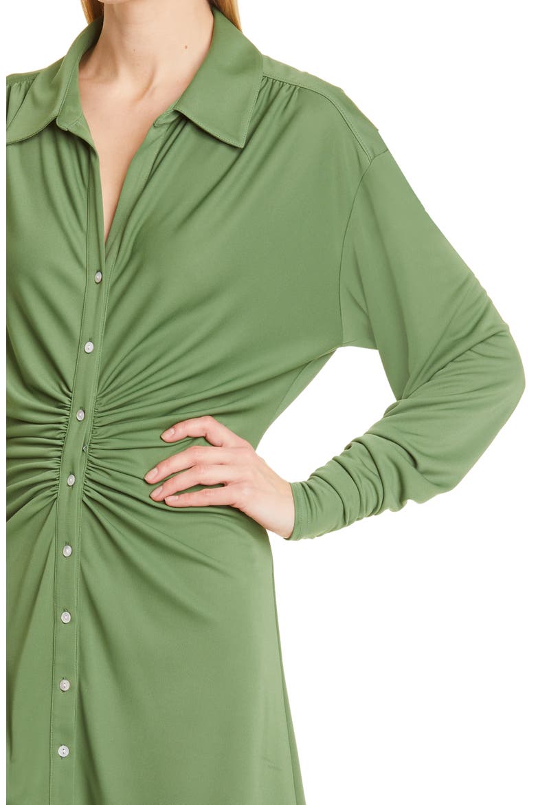 Arden Ruched Long Sleeve Shirtdress, Alternate, color, HEMP