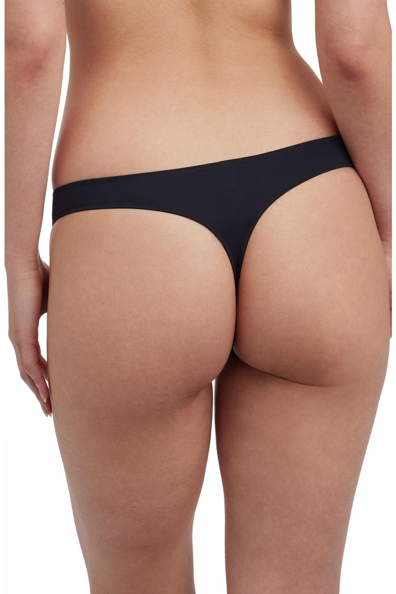 Entice Lace Front Thong, Alternate, color, Black/Midnight