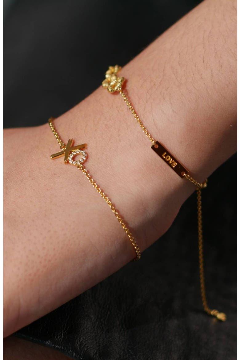 Lip Love Charm Bracelet, Alternate, color, Gold