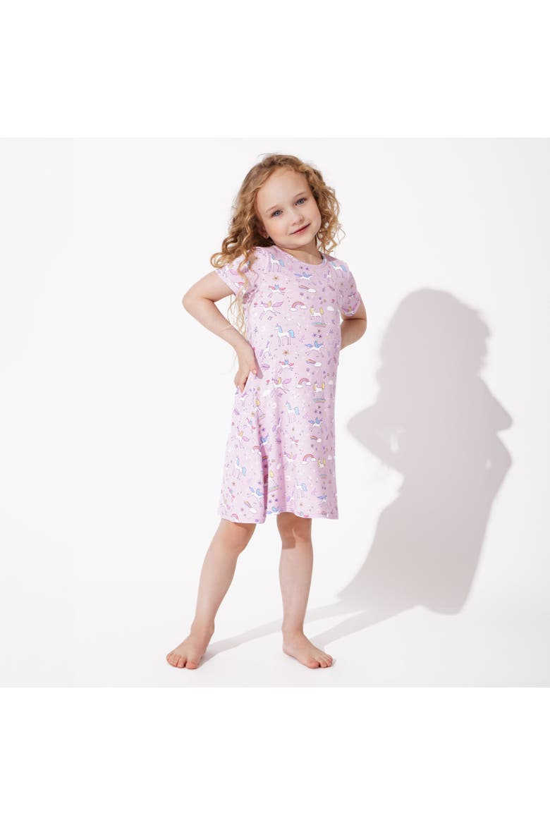 Kids' Enchanted Unicorn Short Sleeve Dress, Alternate, color, Enchanted Unicorn