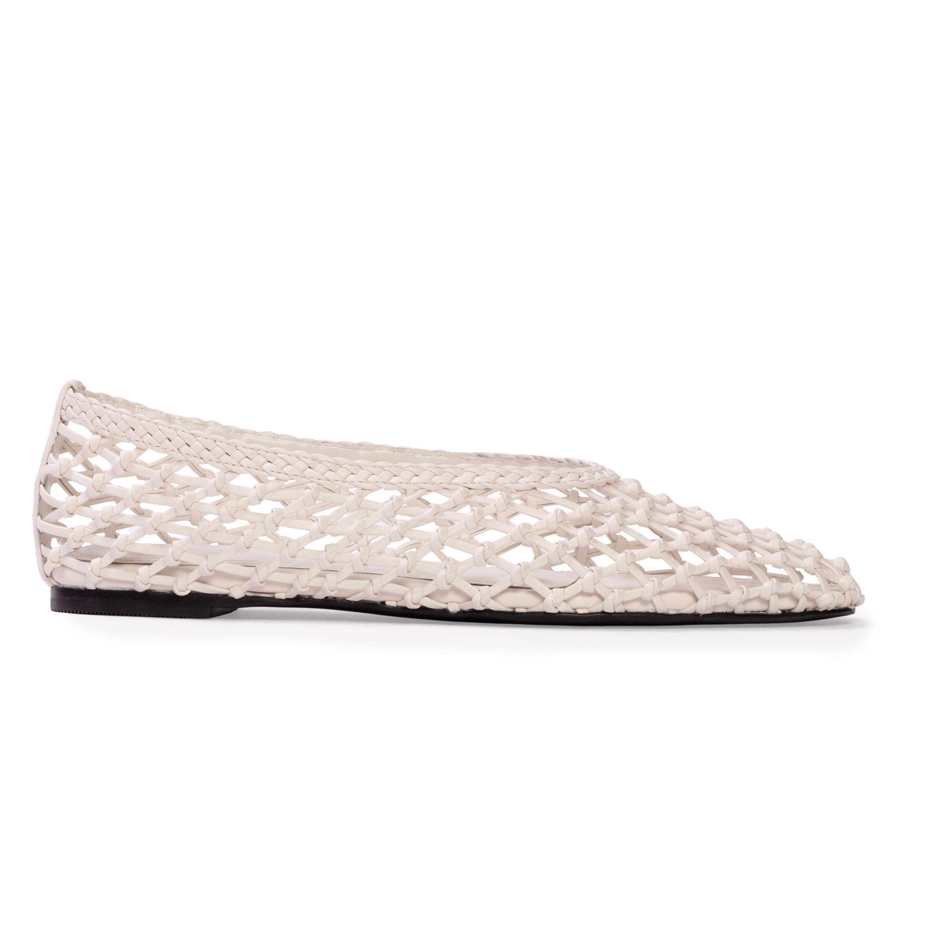 BLACK SUEDE STUDIO Sonia Flat, Main, color, Coconut Leather