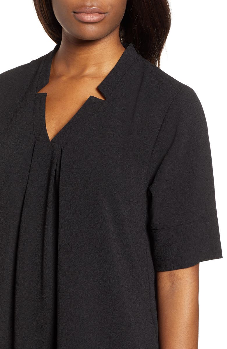 Bobeau Pleat Front Curved Hem Shirtdress, Alternate, color, 