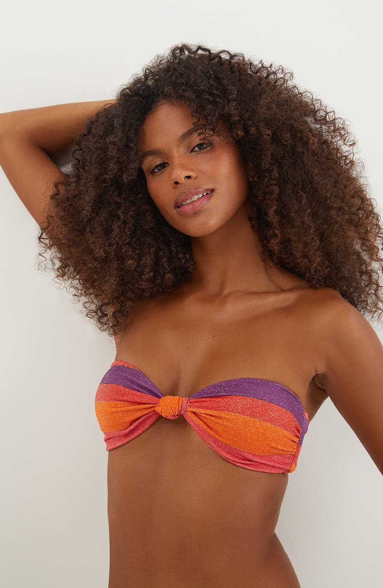 ViX Paula Hermanny Heatwave Jessie Bandeau Bikini Top, Alternate, color, Red Multi