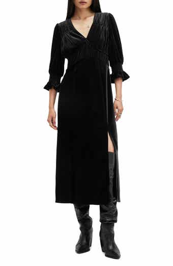 AllSaints Ani Velvet Midi Dress