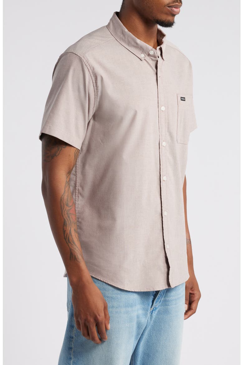 That'll Do Short Sleeve Stretch Button-Down Shirt, Alternate, color, RED EARTH
