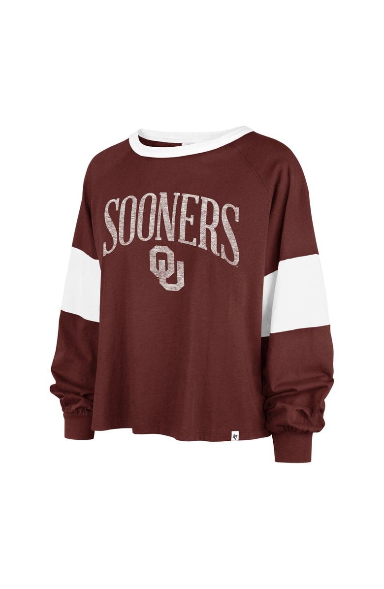 '47 Women's '47  Crimson Oklahoma Sooners Upside Rhea Raglan Long Sleeve T-Shirt, Alternate, color, 