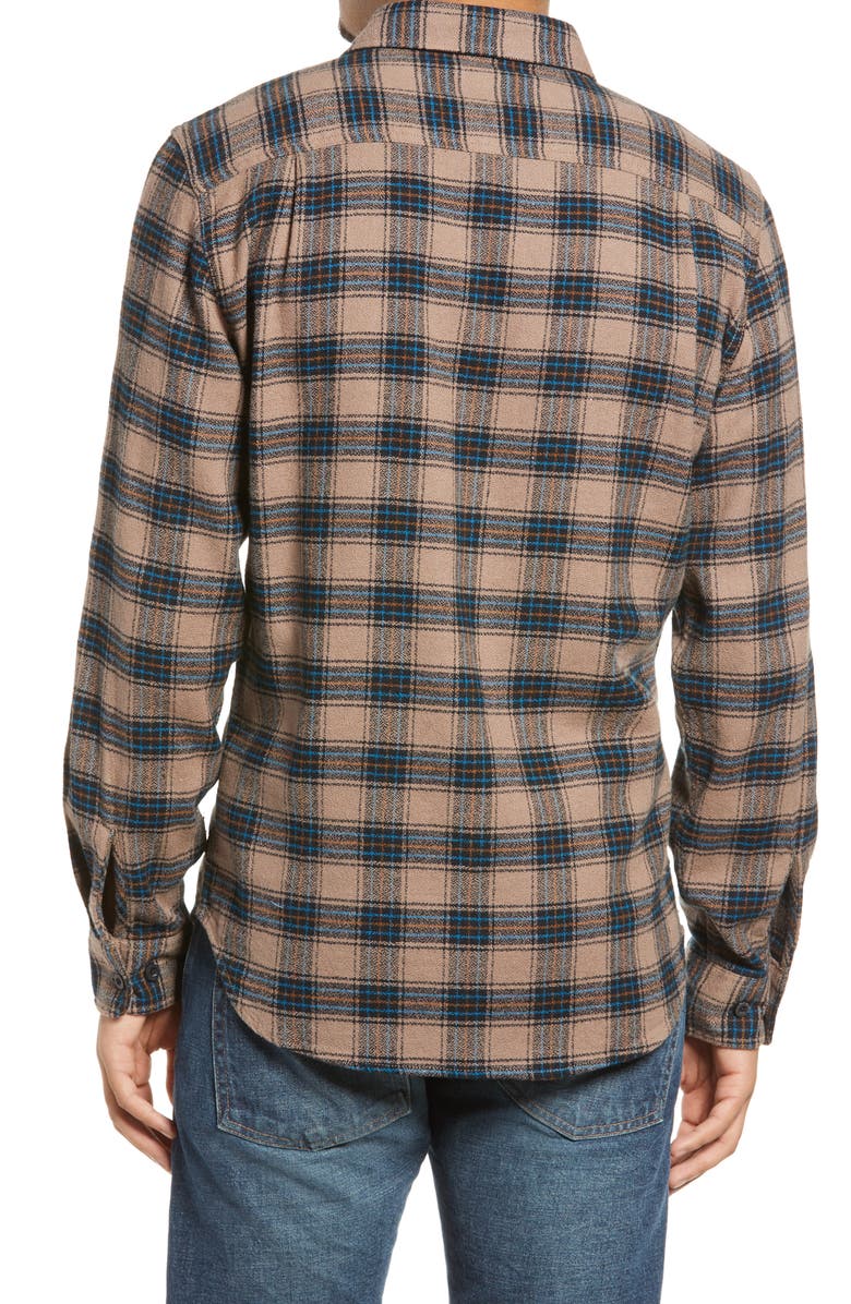 Brixton Bowery Plaid Flannel Button-Up Shirt, Alternate, color,