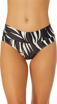 Anne Cole Women's Shibori Geo Soft Band Mid Rise Bikini Swim Bottom