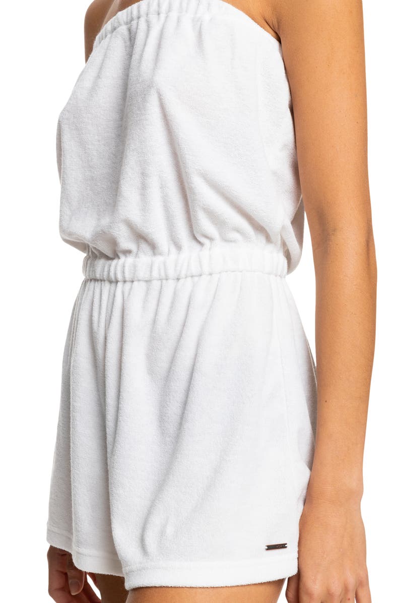 Roxy Special Feeling Strapless Terry Cloth Cover-Up Romper, Alternate, color,