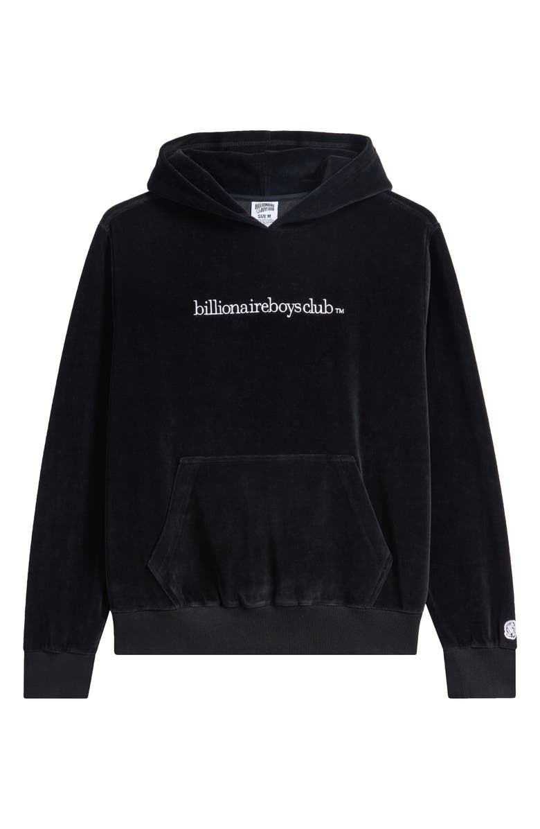 Billionaire Boys Club BB Mission Logo Embroidered Velour Hoodie, Alternate, color, Black