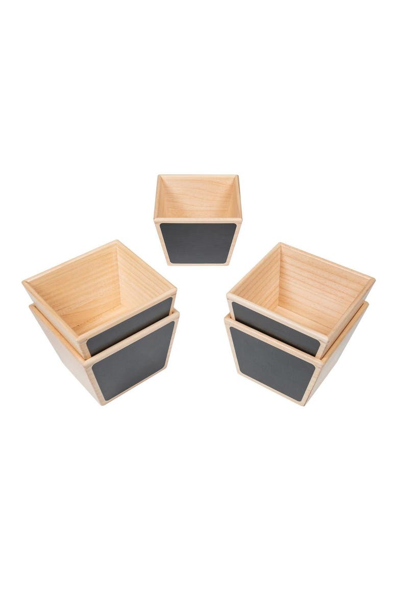 Polydron Wooden Sorting Pots - Set of 5, Alternate, color, Beige