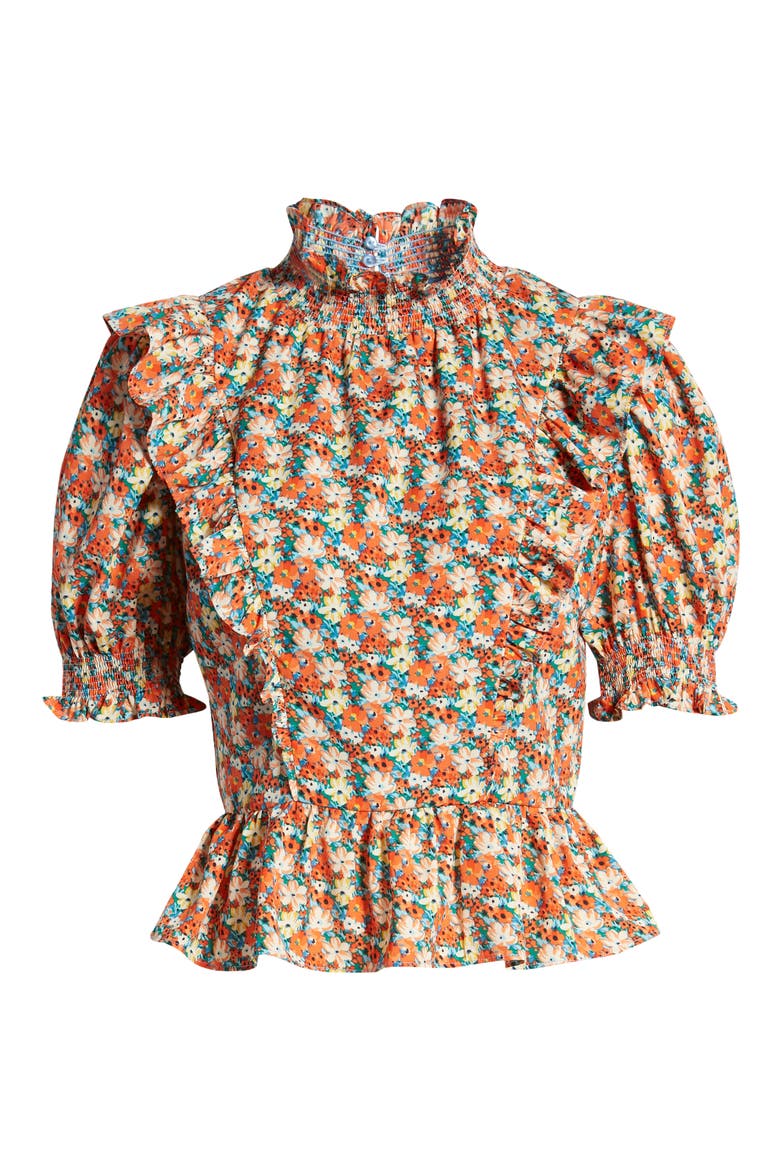 Floral Ruffle Top, Alternate, color, MULTI