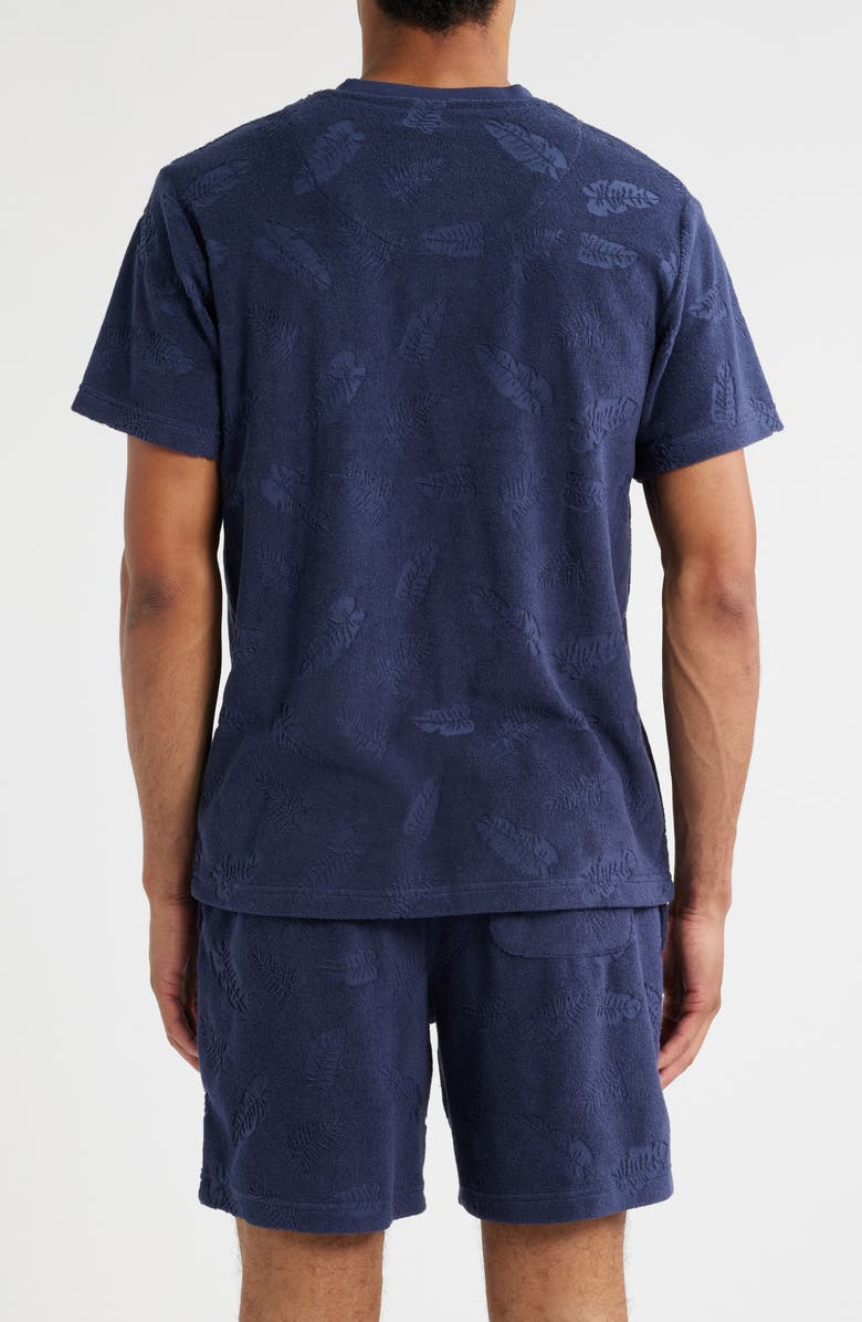 Majestic International Shadow Hibiscus Short Sleeve V-Neck T-Shirt, Alternate, color, Navy Hibiscus