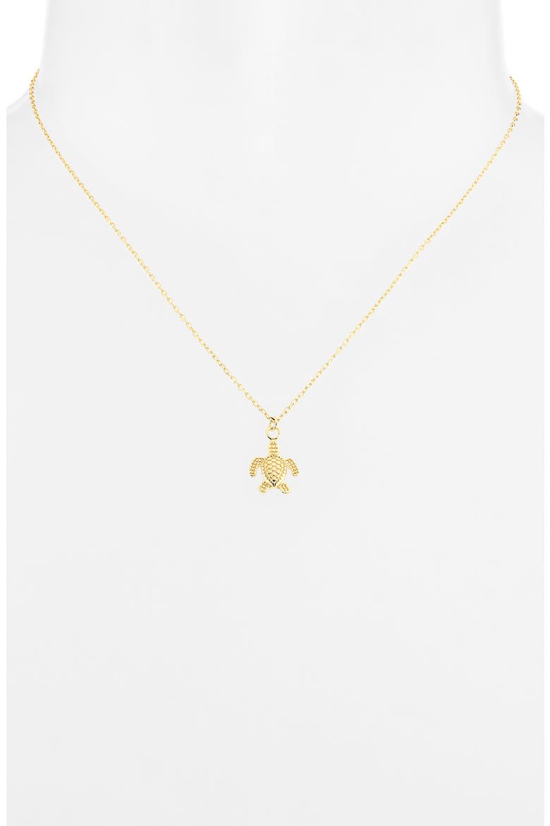 Turtle Charm Necklace, Alternate, color, GOLD