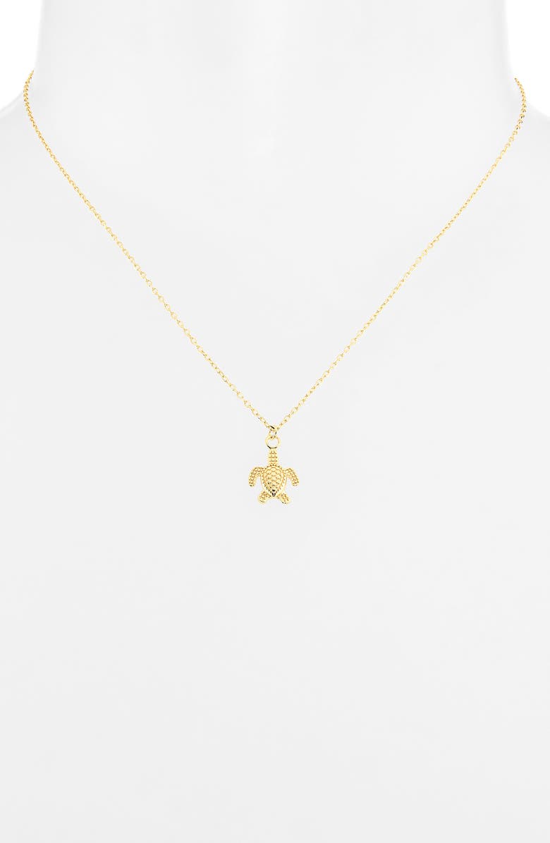 ARGENTO VIVO Turtle Charm Necklace, Alternate, color, Gold