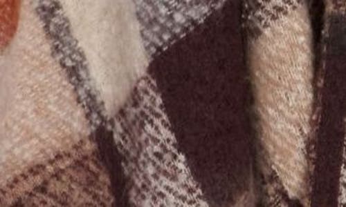 Vince Camuto Brushed Plaid Belted Topper In Brown