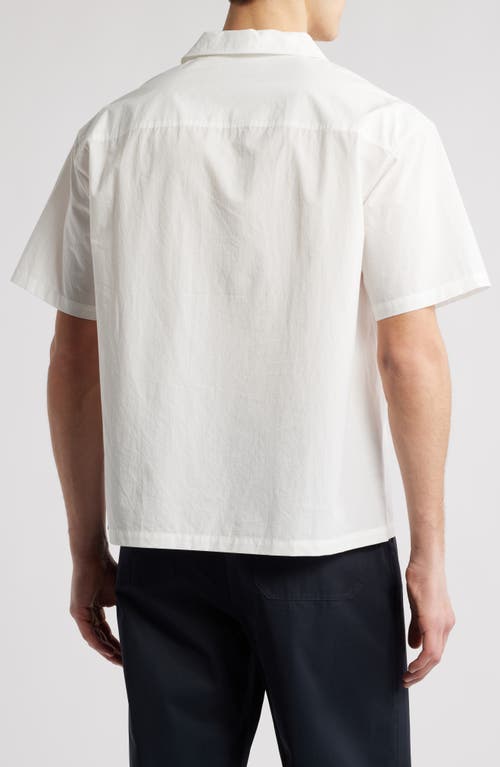 Frame Short Sleeve Button-up Shirt In Natural