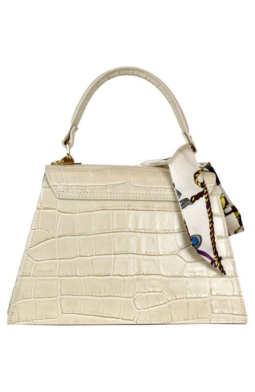 Persaman New York Marta Croc Embossed Satchel With Scarf
