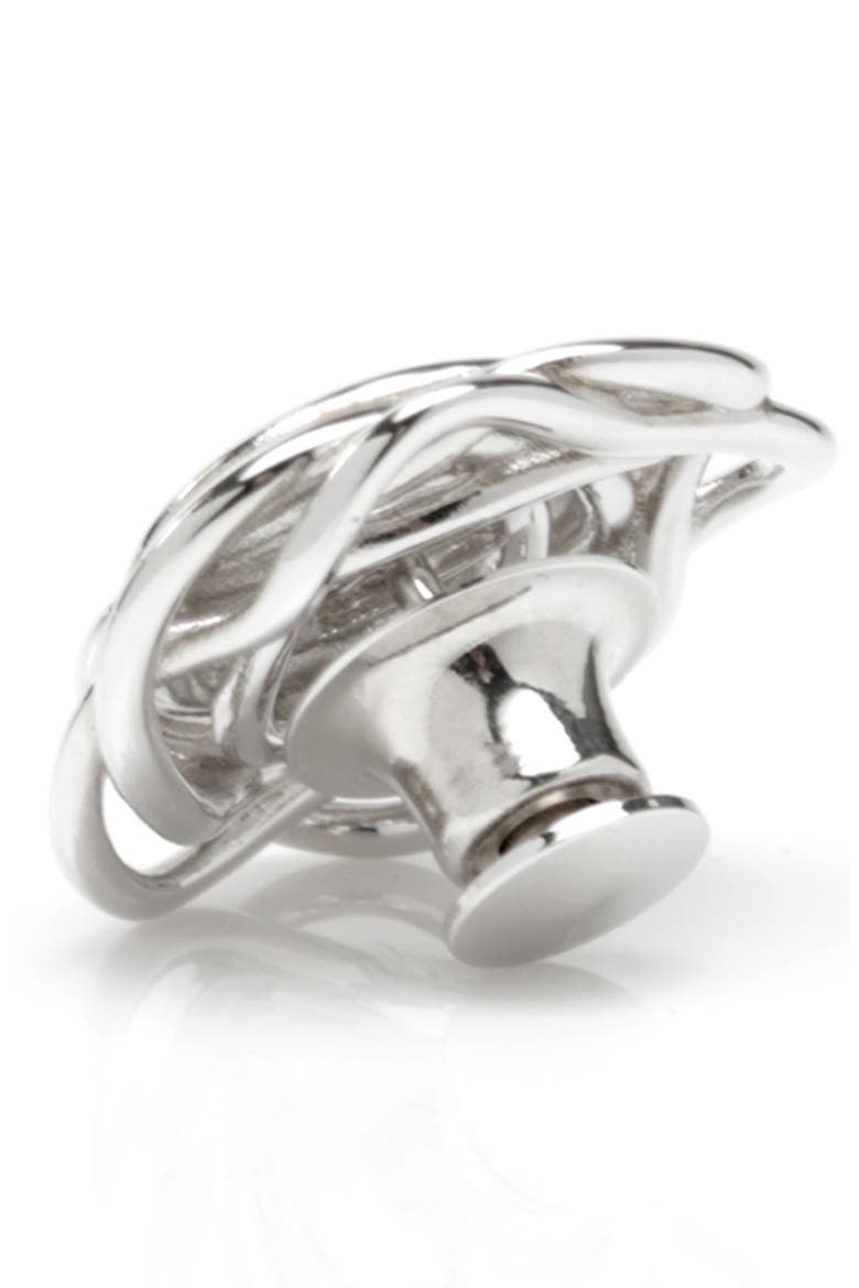 Sterling Silver Rose Cuff Links, Alternate, color, SILVER