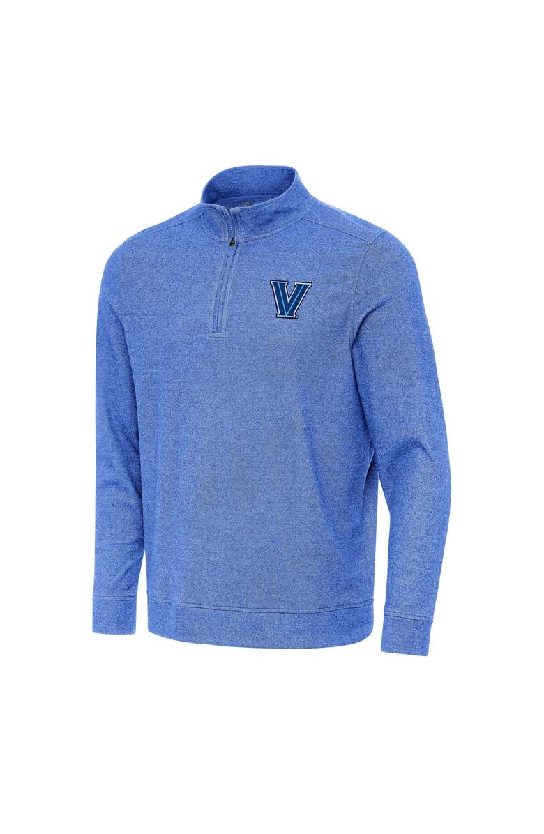 ANTIGUA Men's Antigua Heather Royal Villanova Wildcats Subtle Quarter-Zip Sweatshirt, Main, color, Heather Royal